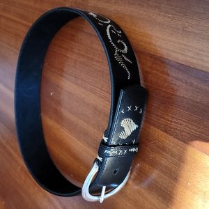 Brighton black belt with embroidery.  Size medium